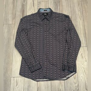 Butter Cloth Men's Black/ Blue/Red  Geometric Shirt Size XL Regular Fit